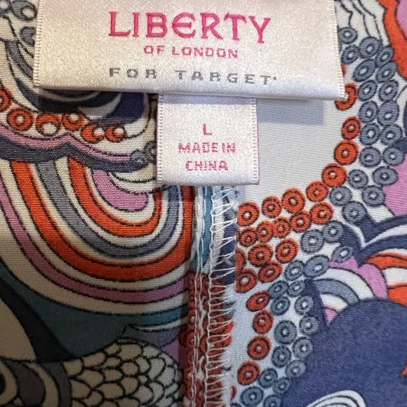 Liberty of London (Target) blue, red, white, lavender Floral Blouse. Size L - Picture 3 of 7